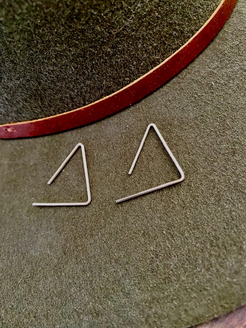 Triangular Sterling Silver Earrings .925