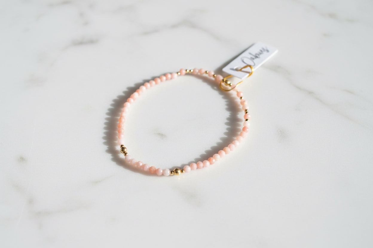 Pink Opal Gemstone Bracelet- stretch