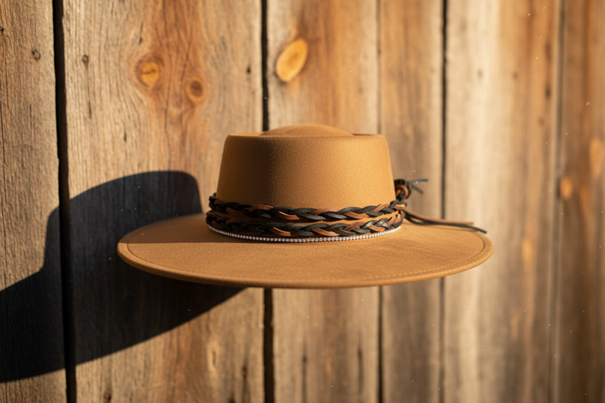 Fedora Hat Dark Brown with Leather Band