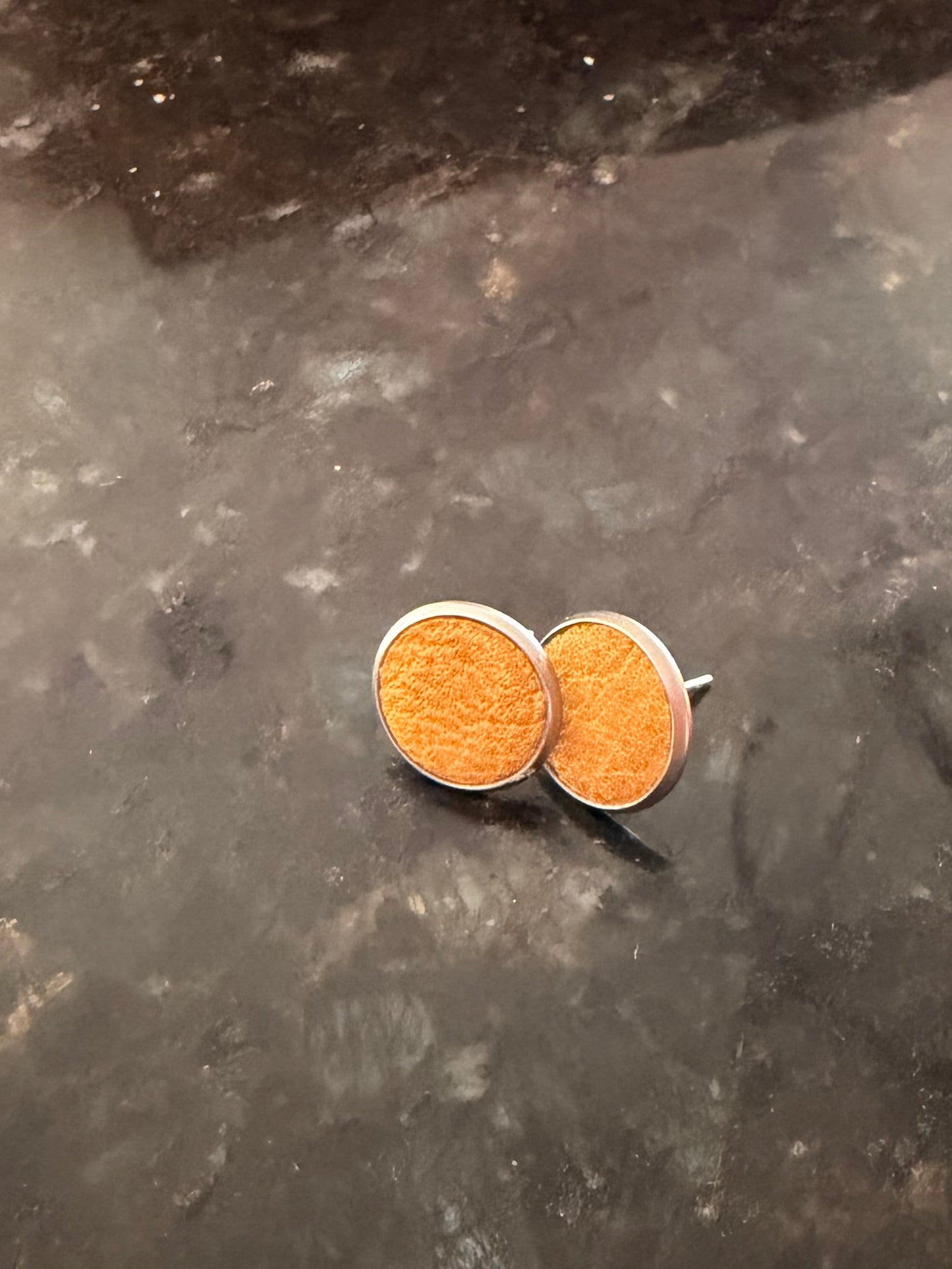 Yellow Leather Earrings