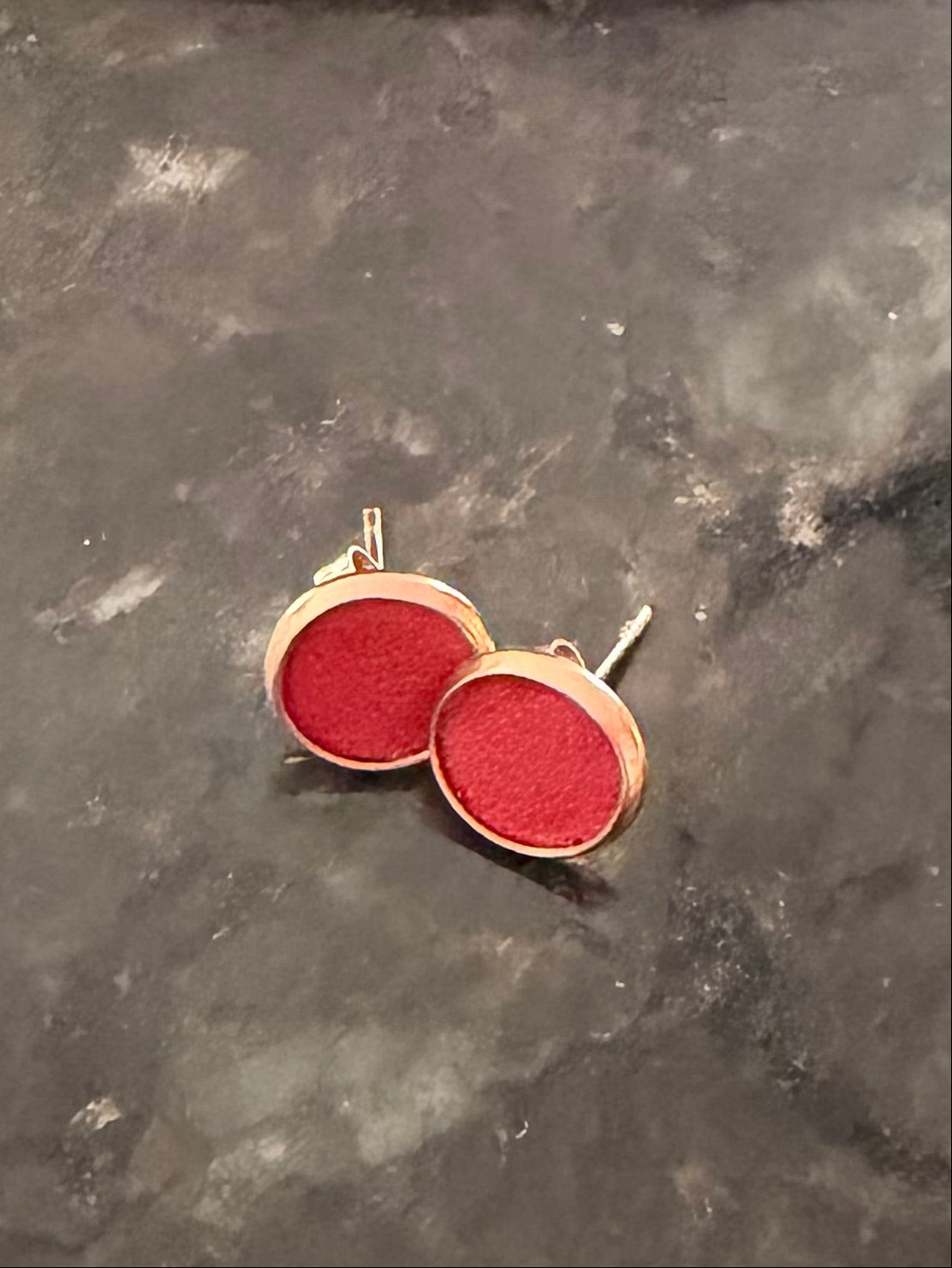 Red Leather Earrings