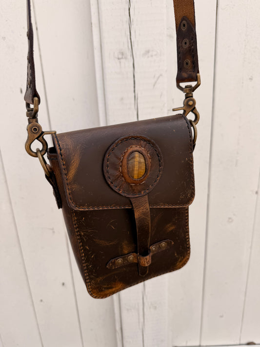 Cross Body Leather Purse Hand Made
