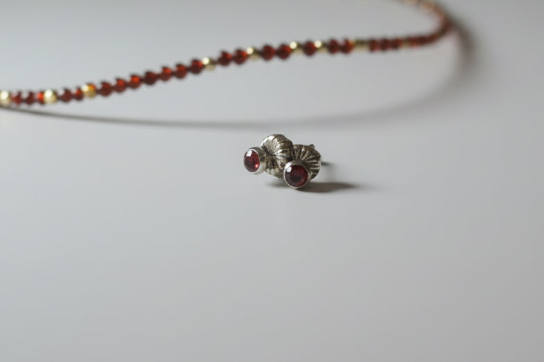 Garnet Gemstone Earrings Gold Filled