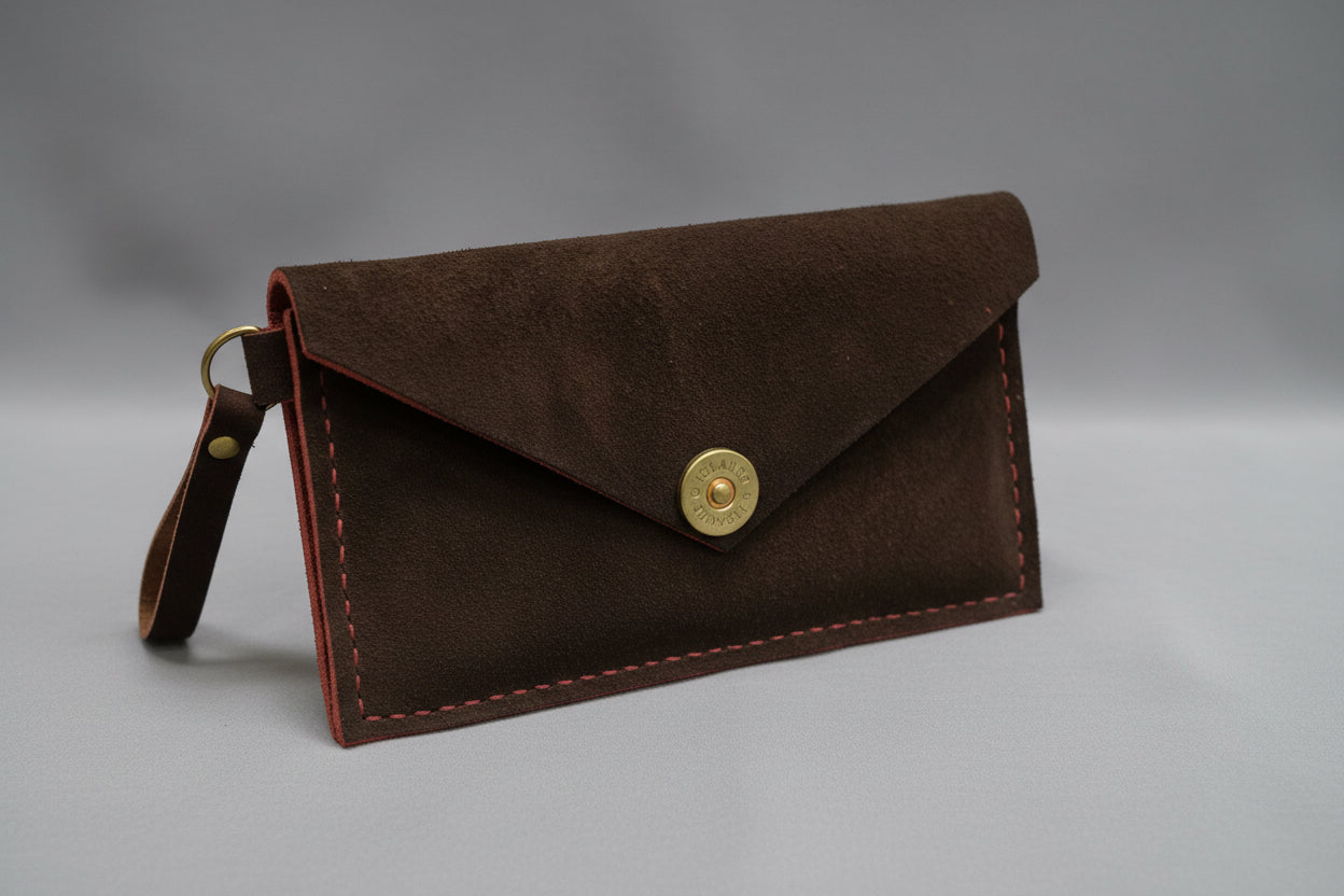 Leather clutch- Hand made in Canada