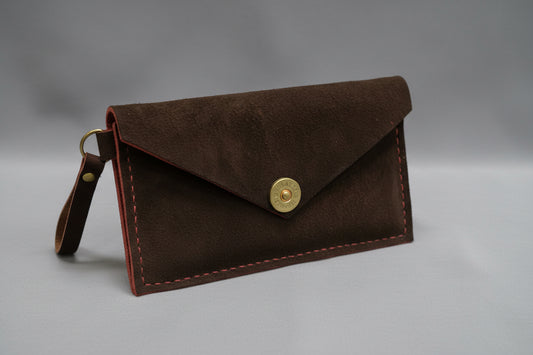 Leather clutch- Hand made in Canada