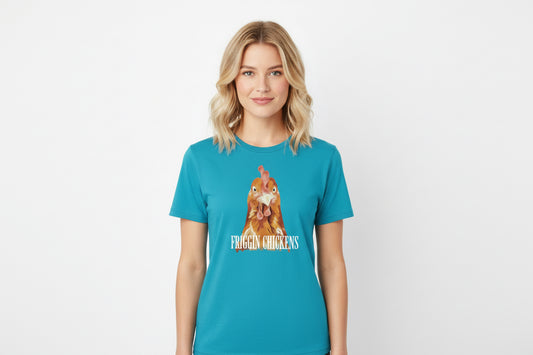 T-shirts Turquoise with Chicken