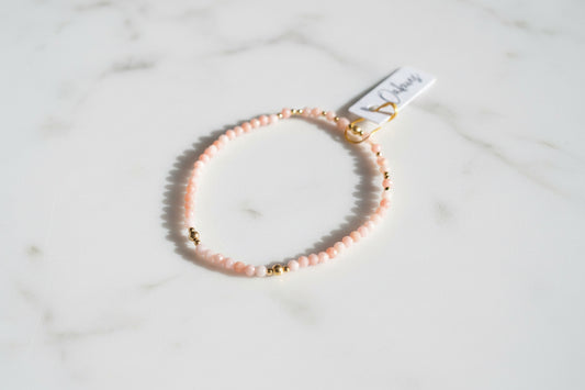 Pink Opal Gemstone Bracelet- stretch