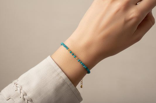Blue Apatite Gemstone Bracelet -stretch