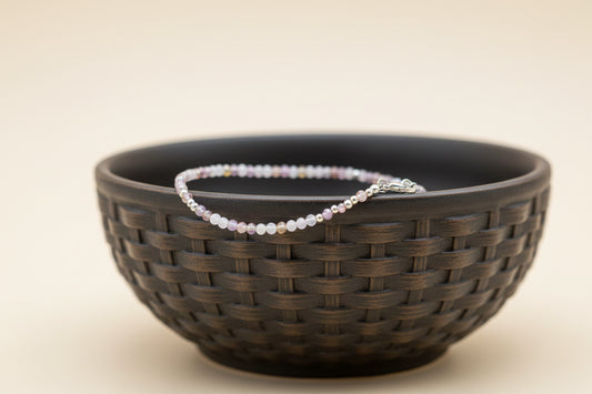 Auralite Gemstone Bracelet with silver Beads and clasp