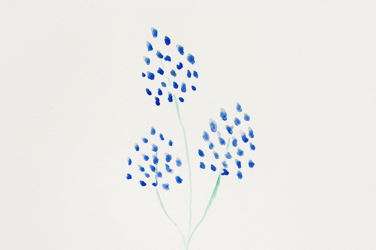 Handpainted water color cards - dotted hydrangae