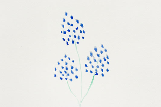Handpainted water color cards - dotted hydrangae