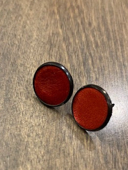 Red Leather Earrings