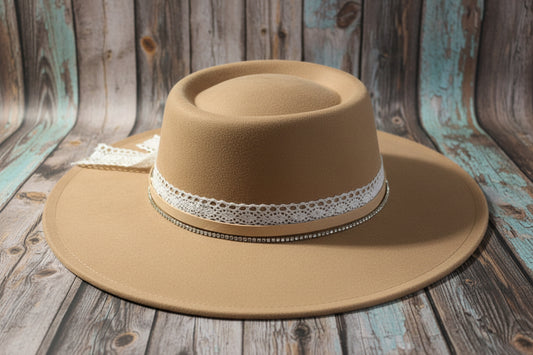 Fedora Hat Brown Lace Leather
