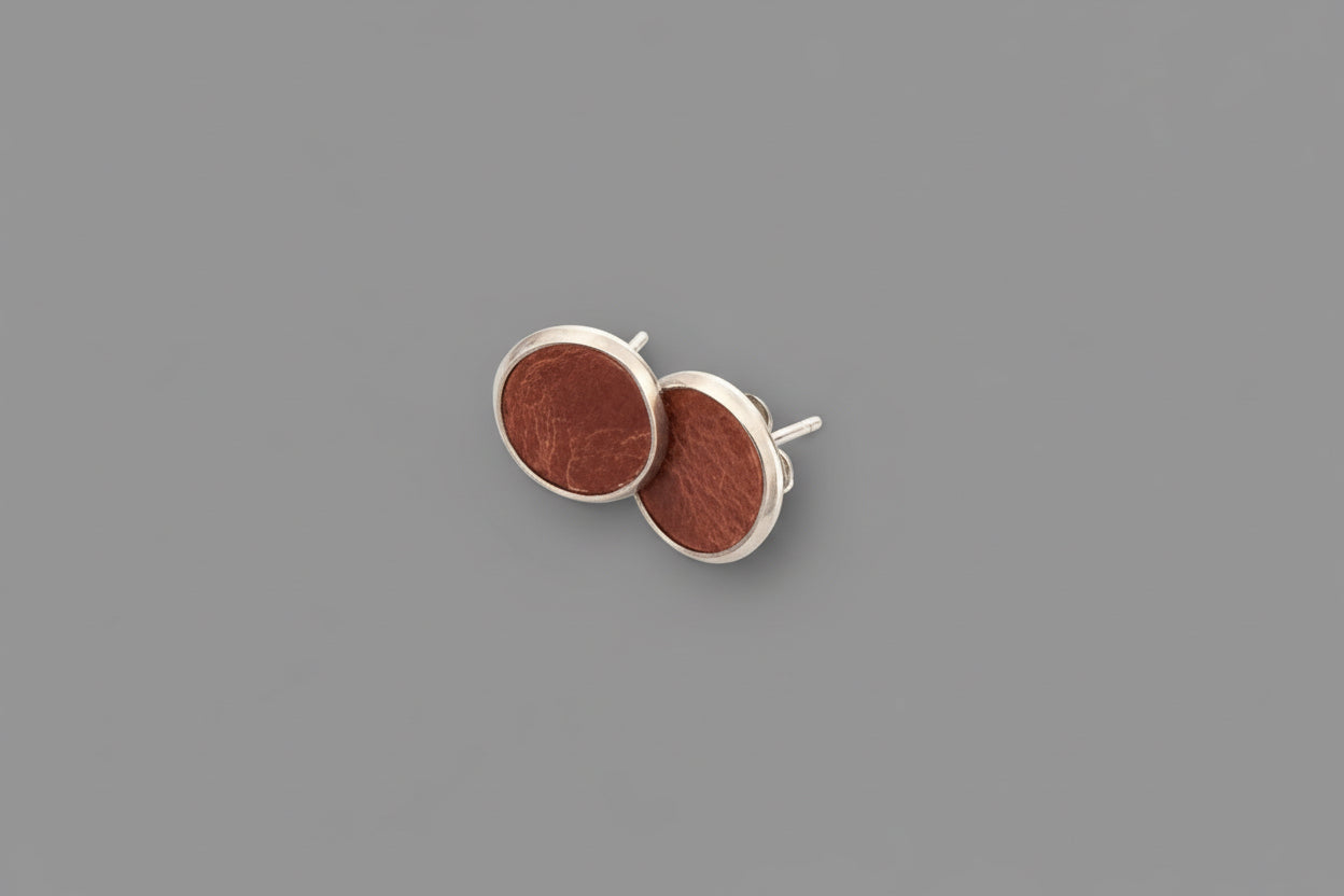 Brown Leather Earrings