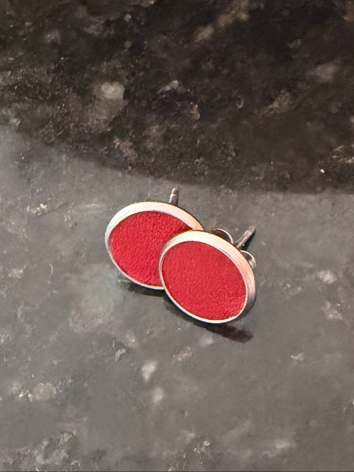 Red Leather Earrings