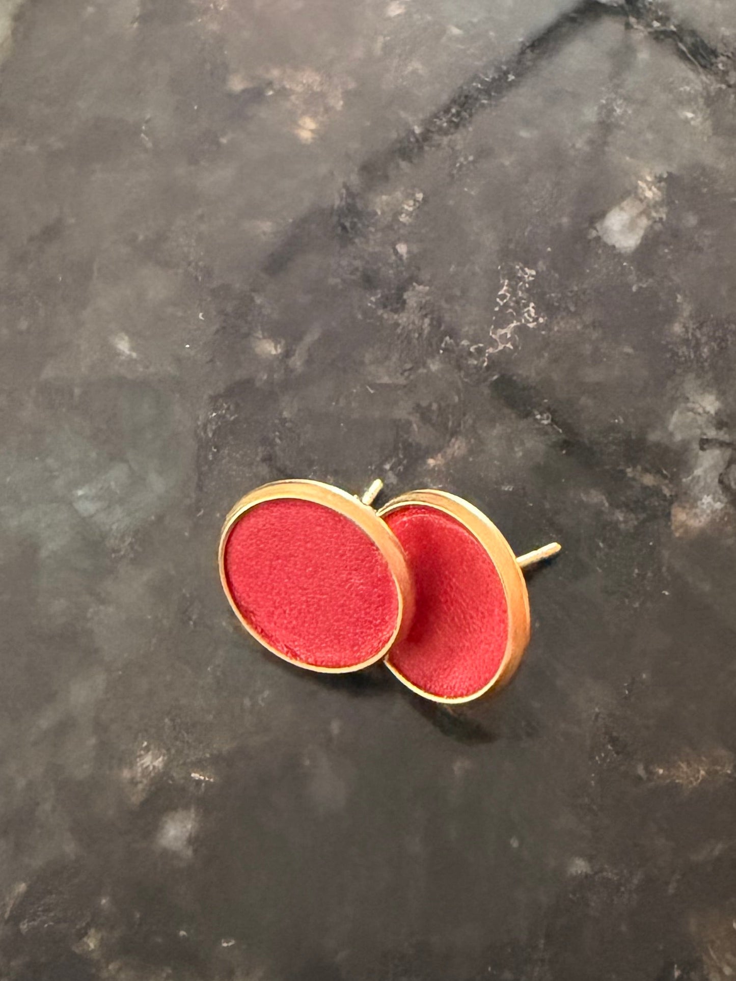 Red Leather Earrings