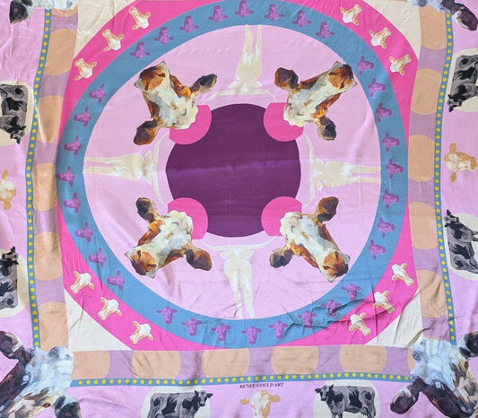 Candyland Cows Silk Scarf