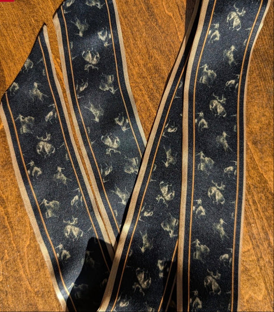 Silk Twillie Black and Gold Broncs