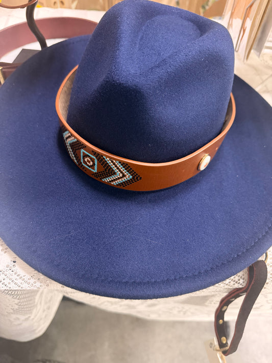 Fedora Hat Blue Western