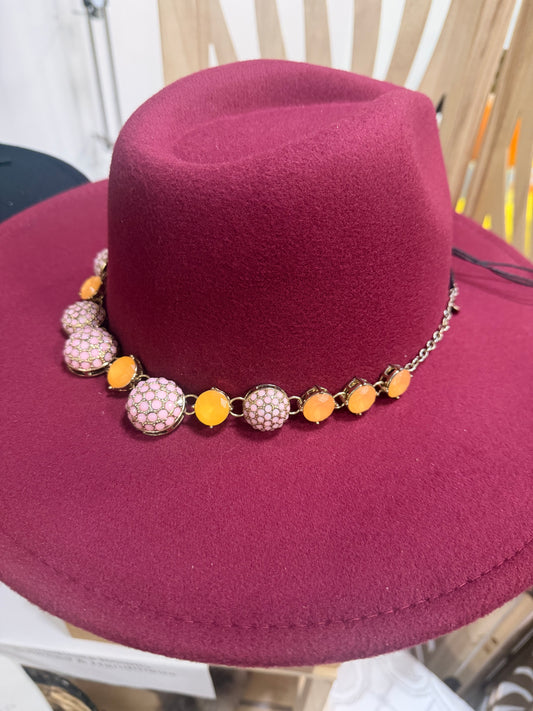 Burgundy Fedora Hat