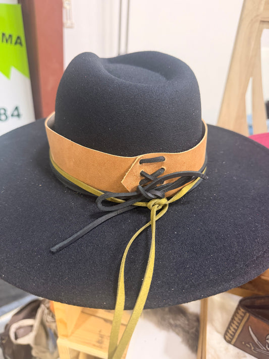 Black Fedora with Leather Band