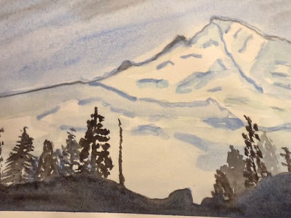 Hand Painted Mountain Scenery